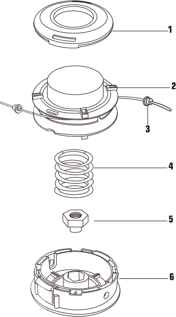 Heavy Duty Tap-N-Go Trimmer Head WB-1206 Drawing Heavy Duty Tap-N-Go Trimmer Head WB-1206 Drawing